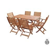 Efe-Garden Efe Garden 6 Kişilik Ahşap Masa Takımı (359604721) Ceviz