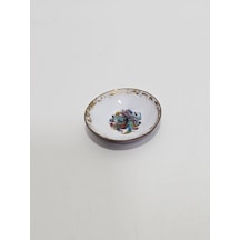 Antika Cloisonne Minyatür Tabak 6cm 167 Beyaz