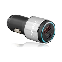 Nodar Araç Şarj Adaptörü Usb + Type-c Pd Qc 3.0 45w Metal - Siyah Nd1076