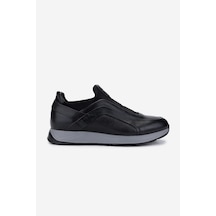 Valmenti Erkek Hakiki Deri Siyah Sneakers & Spor Ayakkabı 383 Val-6094 Erk Ayk Y25 Sıyah Slvr Siyah