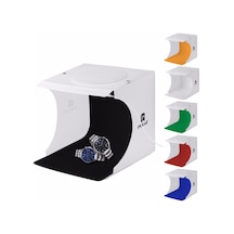 Puluz 2 Adet Led Şerit Işıklı 23x24cm 6 Fonlu Fotograf Ürün Çekim Çadırı Kutusu Light Box