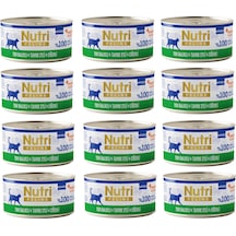 Nutri Feline Ton Balıklı, Tavuk Ve Ciğerli Mousse Tahılsız Yetişkin Kedi Konservesi 70 G X 12 Adet