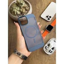 Apple iPhone 15 Pro Max Magsafe Uyumlu Silikon Kılıf Soocase635 Lacivert