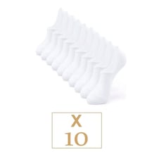 Bgk Unisex 10 Çift Pamuklu Görünmez Sneakers Çorap Beyaz Ekonomi