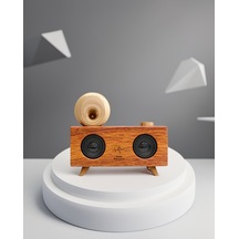 Çift Hoparlörlü Bluetooth Gramofon Speaker 1800 Mah Batarya