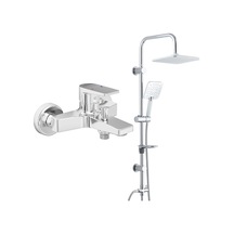 ECA Dalia Banyo Bataryası+T-MAY Banyo Çamlıca Kare Tepe Duş Takımı Seti Paslanmaz Krom