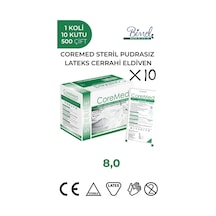 Steril Cerrahi Lateks Pudrasız Eldiven 8 Beden 1 Koli-10 Paket-500 Çift