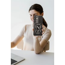 Samsung Galaxy S26 Plus İçin Uyumlu Sürgülü Korumalı Yüzüklü Standlı Magnetic Tpu Tank Kapak