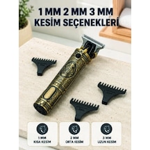 Lb Profesyonel Saç Ve Sakal Tıraş Makinesi 1500 Mah Bataryalı 1 2 3 Mm Taraklı
