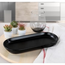 Keramika Noyan 26 Cm Kayık Tabak Mat Siyah