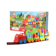 Play Blox Oyuncak Tren Seti 77 Parça Sayılar Ve Alfabe Treni Parlak Renkler Mega Blok Seti 2397