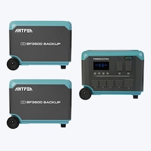 Antfea F3600 Ultra Taşınabilir Güç Kaynağı + 2 Adet Bf3600 Backup Yedek Batarya 3.6 Kw / 12.3 Kwh