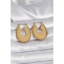 316l Çelik Gold Renk Kadın Küpe Çok Renkli