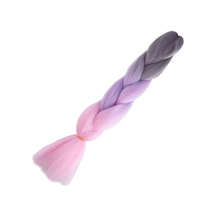 Afrika Örgülük Ombreli Sentetik 100 Gr. / Soft Gri / Lila / Pembe - Uxfo-462957 Çok Renkli