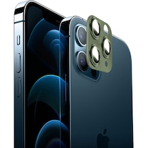 Binano Apple Uyumlu iPhone 12 Pro Max 360 Metal Kamera Koruyucu Koyu Yeşil