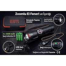 6000 Lümen 60w Şarjlı El Feneri - 2 Km Menzilli 10400 Mah Powerbank 4 Pilli Metal Fener Rt-t709 Pop Diğer
