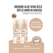 Hassas Ciltlere Özel Organik Aloe Vera Özlü Süt ve Vanilya Kokulu Soft Vanilla Milk Bebek Kolonyası 2'li