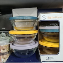 Vamos 3 Lü Kapaklı Cam Saklama Kabı Sgm08779 Gb3