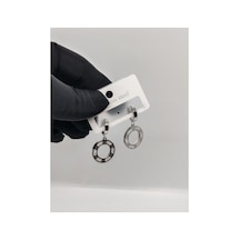 Halka Sallantılı Silver Çelik Küpe