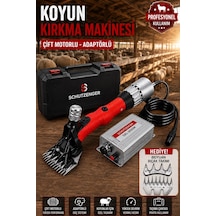 Adaptörlü Koyun Kırkma Makinesi Devir Ayarlı Kömürsüz Motor Beiyuan Bıçak Hediye Çift Motorlu S8