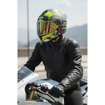Gıvı 50.x Wıld Mat Sarı  1 Renkli 1 Şeffaf Vizörlü Motosiklet Kask Gold Vizör + Şeffaf