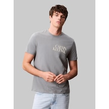 Calvin Klein Ss 30s Eu Ck Ny Word Gri Erkek Tişört