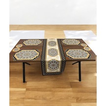 9 Parça Runner Ve Supla Seti Amerikan Servis Runner 40 X 140 Ve Bardak Altlığı Renkli
