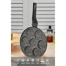Polochef Granit Döküm Emoji Pankek Tava 26 Cm Siyah