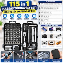 Hassas Tornavida Seti Bilgisayar Pc Telefon Onarım Aracı Seti Manyetik 115 İn 1 Tornavida Seti Çok Renkli