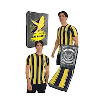 Fenerium Fenerbahçe Erkek Tribün Çubuklu T-shirt Uv Kutu Sarı - Lacivert