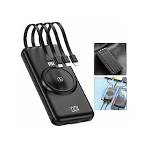 Wireless Powerbank 10000 Mah Led Ekranlı Dahili Kablolu Hızlı Şarj Açık 34526892