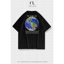 Nevermind Unisex Kadın Erkek World Baskılı Özel Tasarım Oversize Siyah