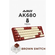 Ak680 Kablolu Brown Switch Mekanik Klavye-rainbow Aydınlatma Hot-swap