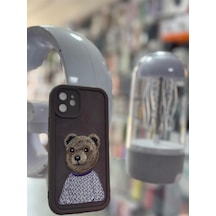 Apple Uyumlu iPhone 12 Uyumlu Nakış İşlemeli 3d Kılıf -