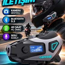Motosiklet Kask Bluetooth Kulaklık Kamera Destekli 40 Saat Pil Bluetooth 5.3 Sesli Komut