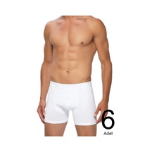 Gümüş 6'Lı Paket Likralı Erkek Boxer