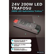 24v Şerit Led Trafosu 200w 8a Bakır Sargılı Klemensli Güç Kaynağı - 1 Adet Bx-316753