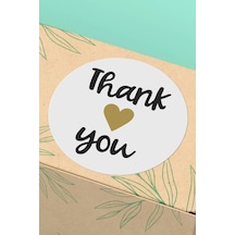 Gold Kalpli Thank You Kargo Sticker 3x3cm St2144 Çok Renkli