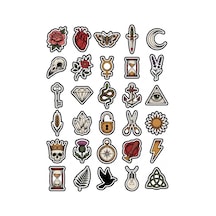 30 Adet Vintage Gotik Dövme Sticker Seti - Laptop Defter Telefon Kılıfı Çok Renkli