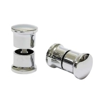 Krom Topuz Duşakabin Kulp Seti 2 İç 2 Dış Çift Kapak Kulbu Gri