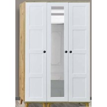 Kare Beyaz 3 Kapılı Aynalı Dolap Kare Beyaz 3 Kapılı Aynalı Dolap