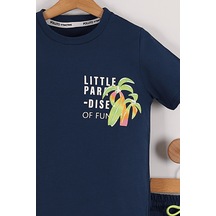 Erkek Çocuk Little Paradise Ön Ve Arka Baskılı Tişört Şort 2'li Takım 001