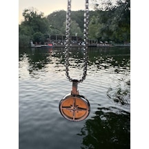 Gümüş Erkek Pusula Retro Tarz Paslanmaz Çelik Gemici Pusula Kolye