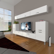 Decoraktiv Eko 9 Slm Std Krom Ayaklı Tv Ünitesi Tv Sehpası Beyaz