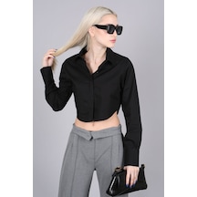 Madmext Mad Girls Siyah Kısa Gömlek Mg1382-siyah Siyah