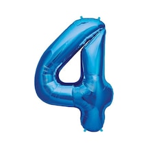 4 Rakam Mavi Folyo Balon 34 İnç 76-82 Cm