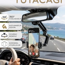 Araç İçi Dikiz Aynası Telefon Tutucu 360 Ayarlanabilir Katlanabilir