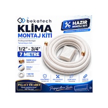 Boru Klima Montaj Seti Alüminyum Bakır Uçlu 1/2-3/4 7 Metre Beyaz