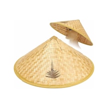 Naturel Renk Cambodia Kamboçyalı Vietnam Şapkası Pvc Hasır.