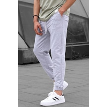 Madmext Gri Basic Paçası Lastikli Erkek Eşofman 5494 Gri